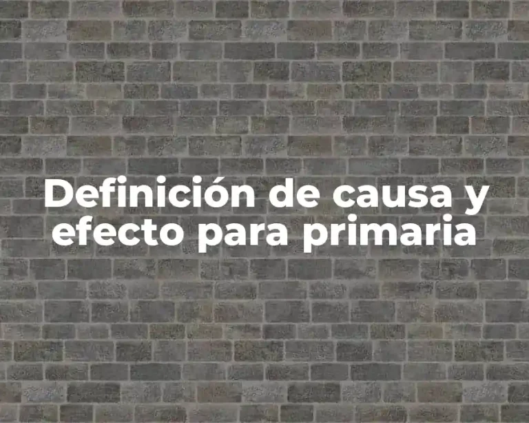 Definición de causa y efecto para primaria