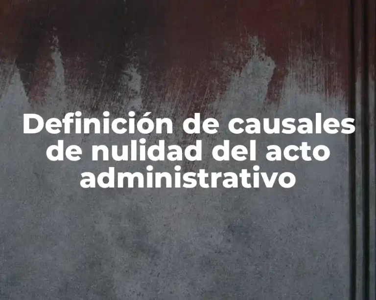 Definición de causales de nulidad del acto administrativo