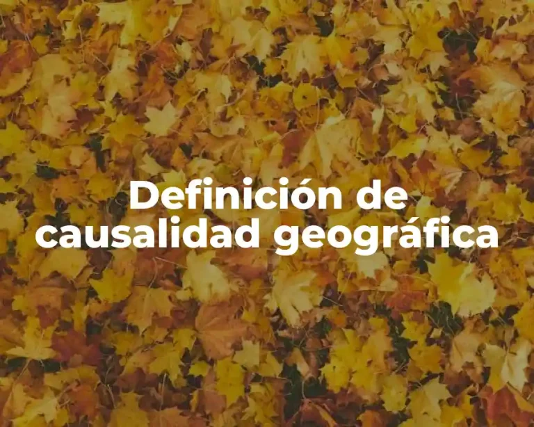 Definición de causalidad geográfica