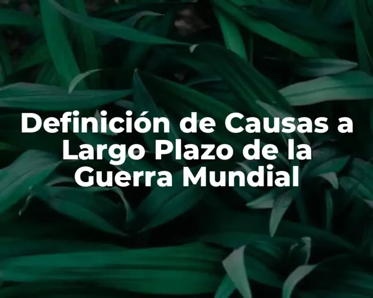 Definición de Causas a Largo Plazo de la Guerra Mundial