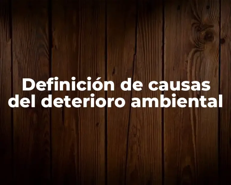 Definición de causas del deterioro ambiental