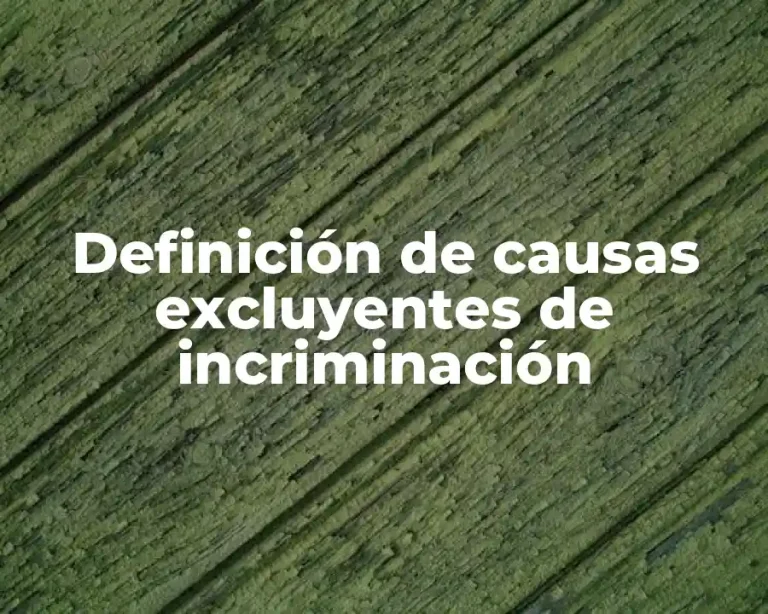 Definición de causas excluyentes de incriminación