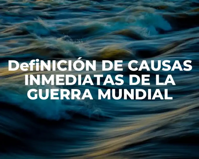 DefiNICIÓN DE CAUSAS INMEDIATAS DE LA GUERRA MUNDIAL