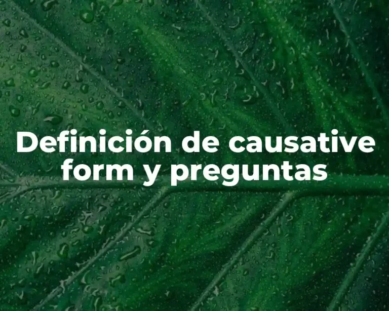 Definición de causative form y preguntas