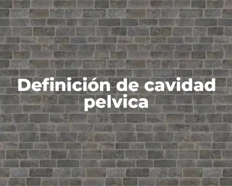 Definición de cavidad pelvica