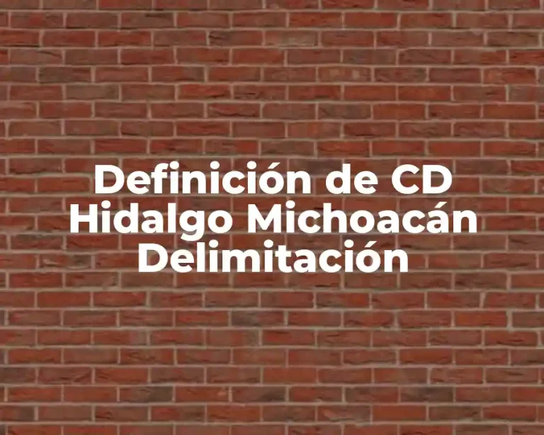 Definición de CD Hidalgo Michoacán Delimitación