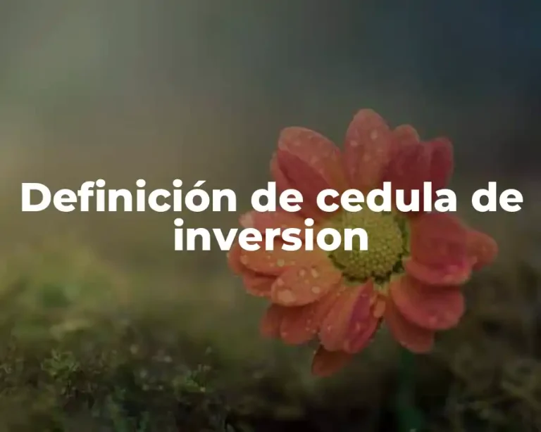 Definición de cedula de inversion