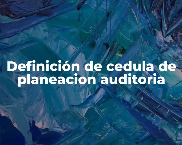 Definición de cedula de planeacion auditoria
