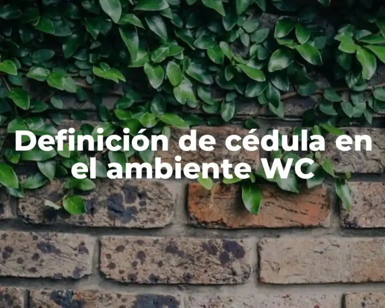 Definición de cédula en el ambiente WC