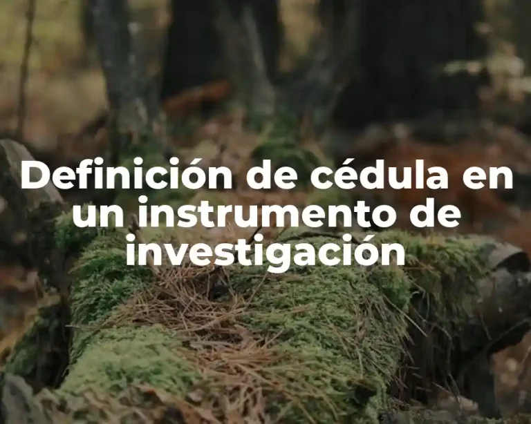 Definición de cédula en un instrumento de investigación