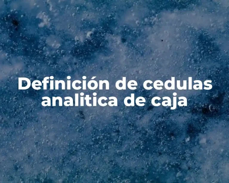Definición de cedulas analitica de caja
