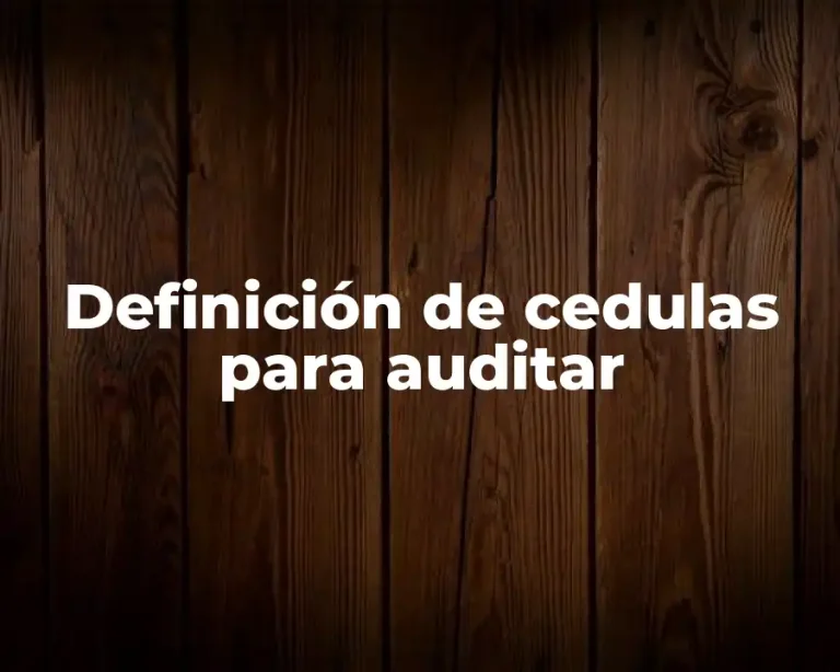 Definición de cedulas para auditar
