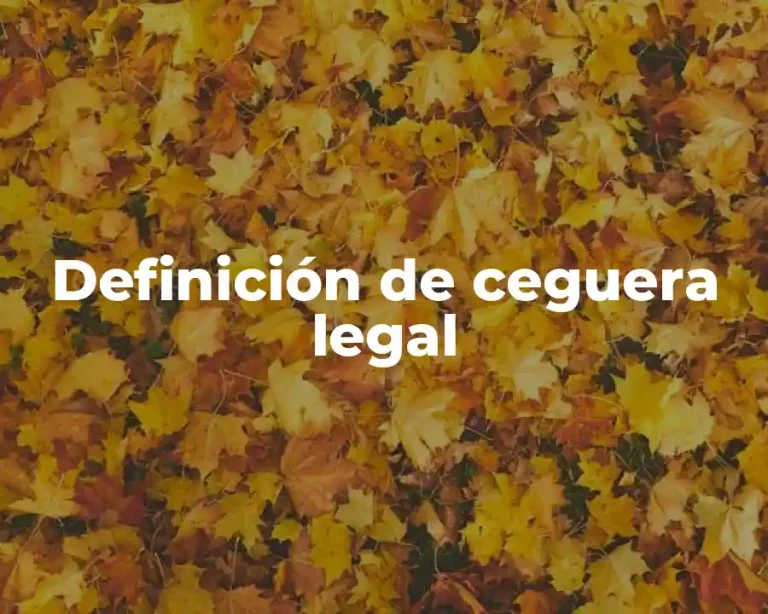 Definición de ceguera legal