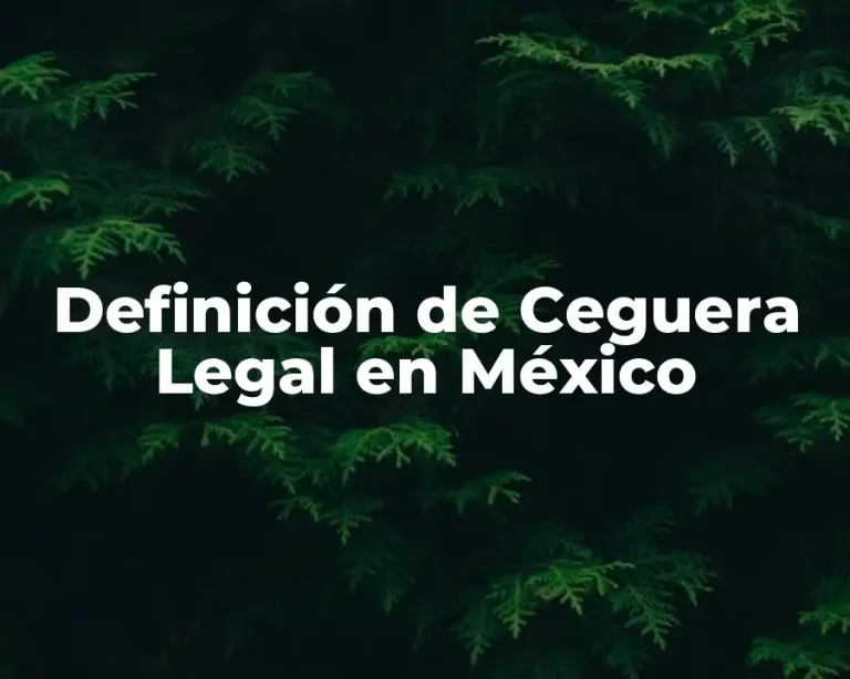Definición de Ceguera Legal en México