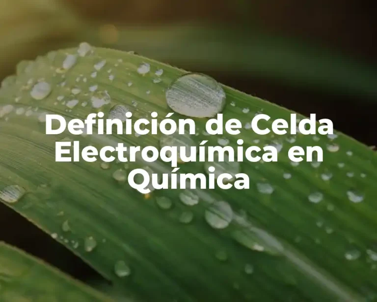 Definición de Celda Electroquímica en Química