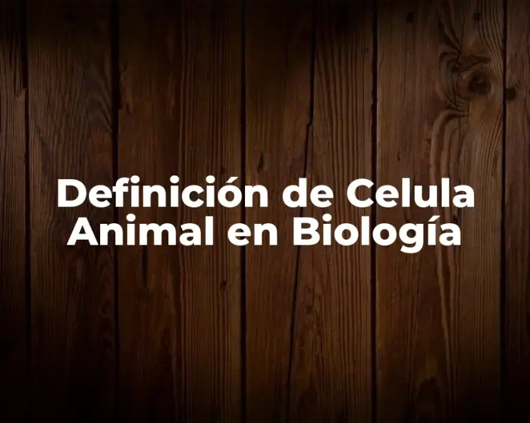 Definición de Celula Animal en Biología