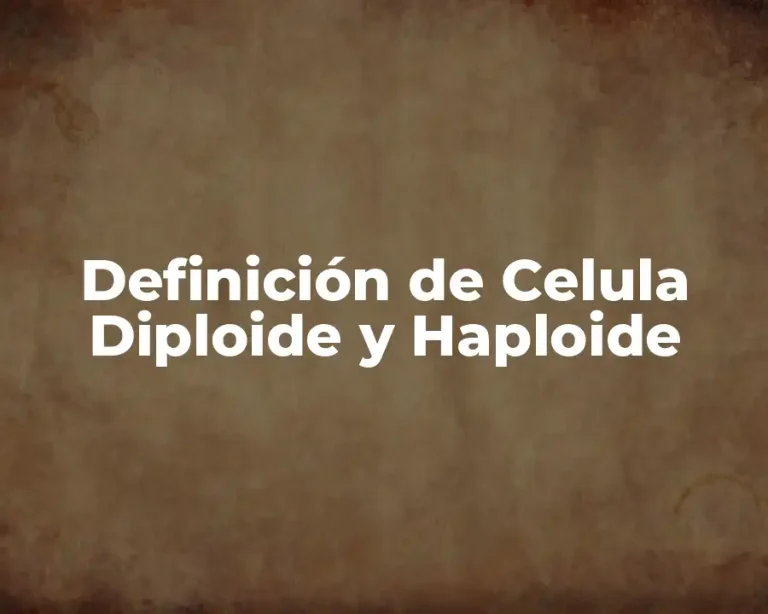 Definición de Celula Diploide y Haploide