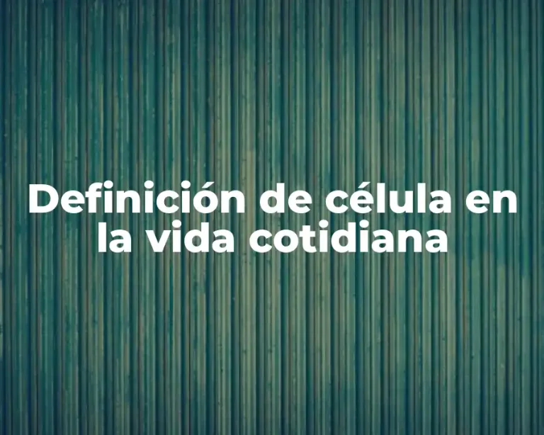 Definición de célula en la vida cotidiana
