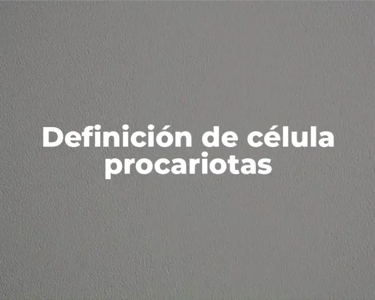 Definición de célula procariotas