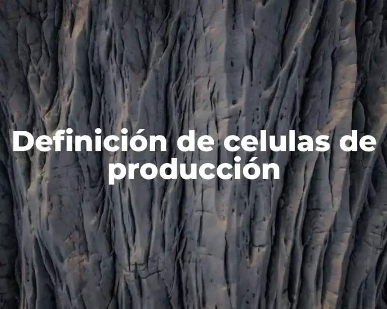 Definición de celulas de producción