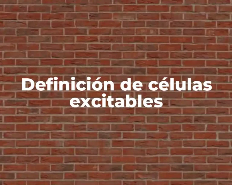 Definición de células excitables