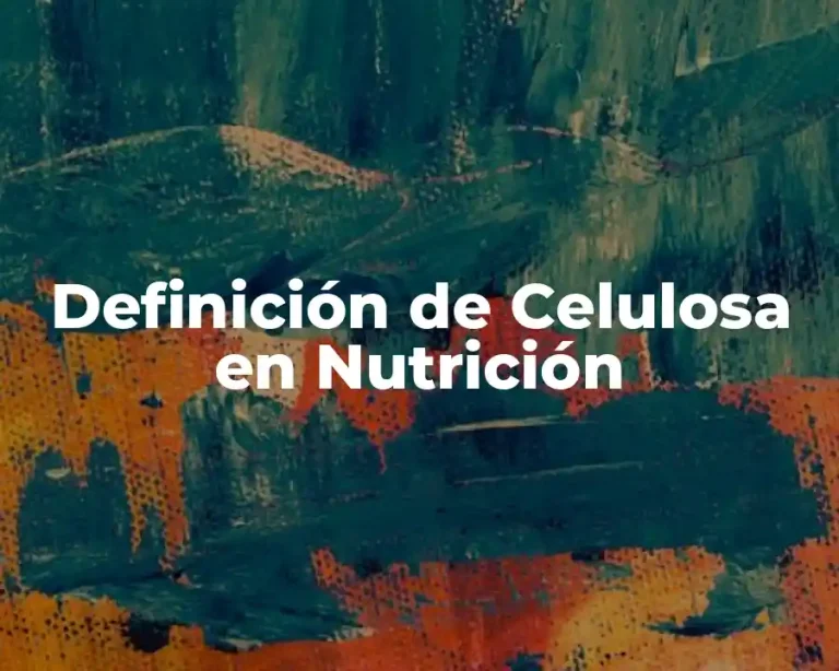 Definición de Celulosa en Nutrición