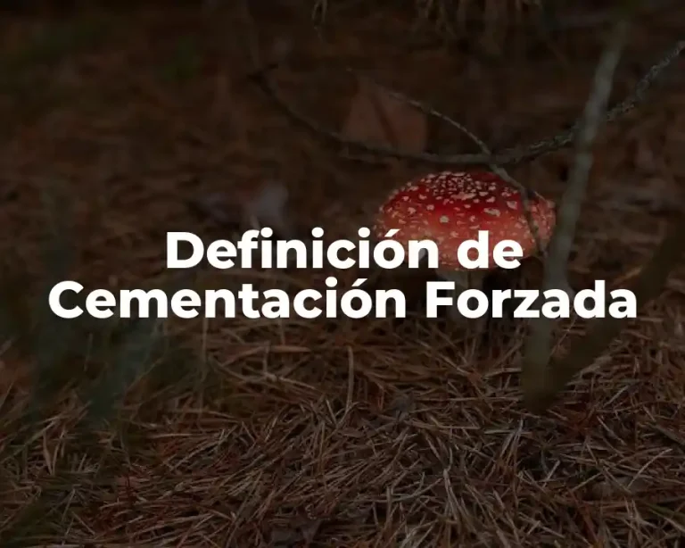 Definición de Cementación Forzada