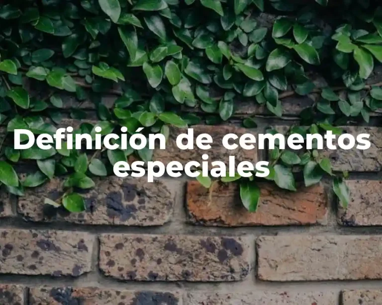 Definición de cementos especiales