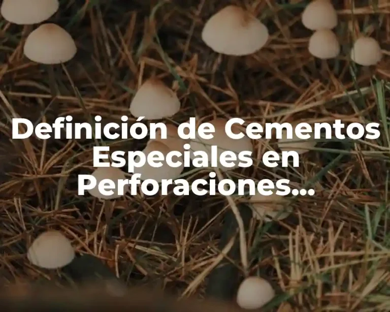 Definición de Cementos Especiales en Perforaciones Petroleras