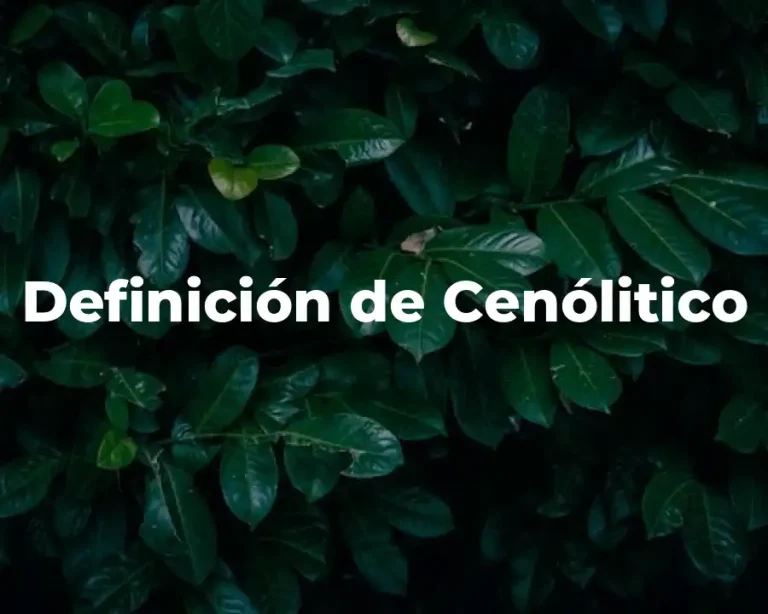 Definición de Cenólitico