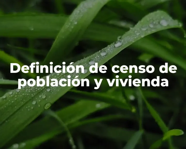 Definición de censo de población y vivienda