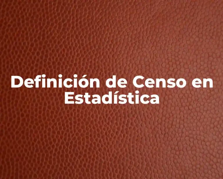 Definición de Censo en Estadística