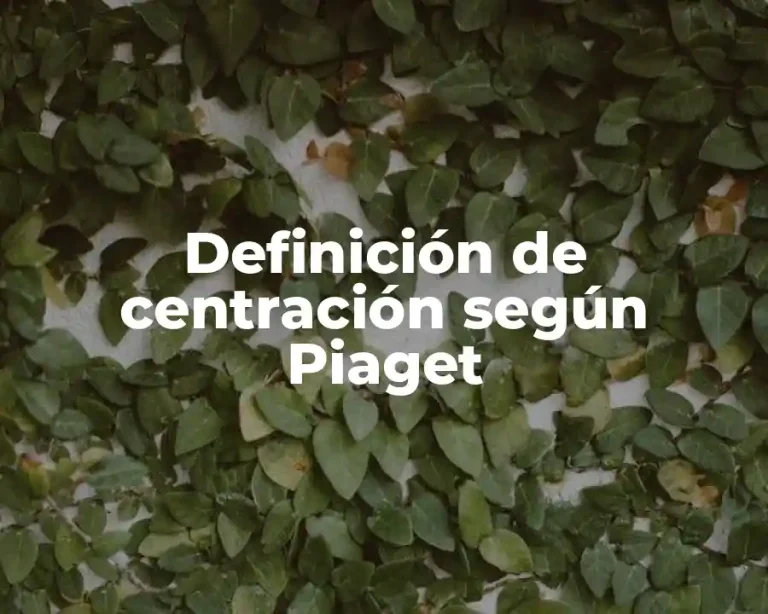Definición de centración según Piaget