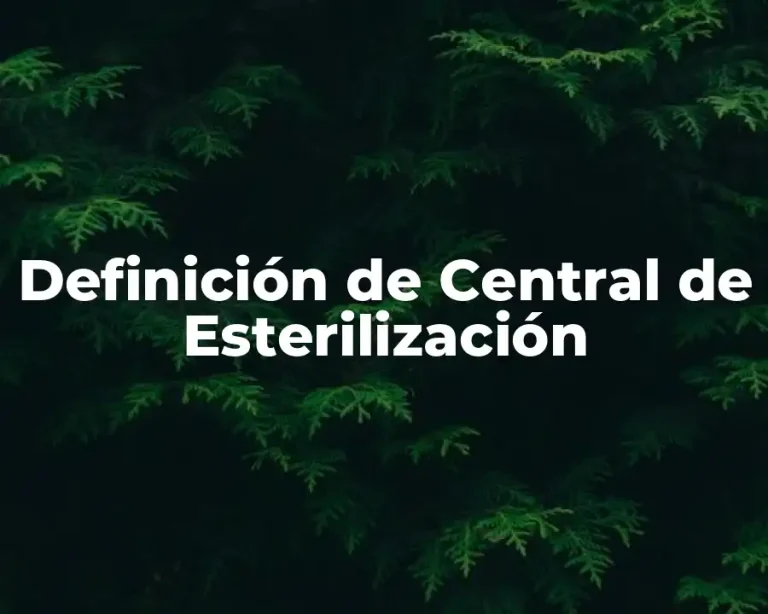 Definición de Central de Esterilización