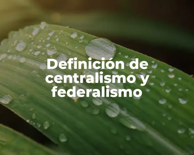 Definición de centralismo y federalismo