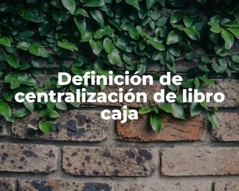 Definición de centralización de libro caja