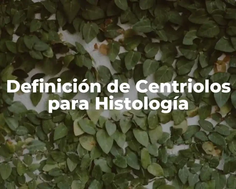 Definición de Centriolos para Histología