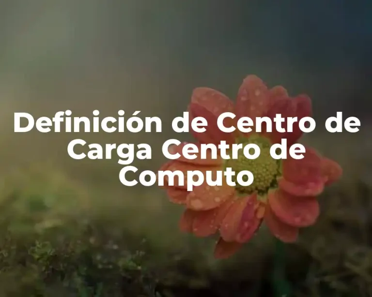 Definición de Centro de Carga Centro de Computo