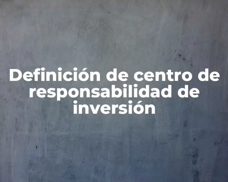 Definición de centro de responsabilidad de inversión