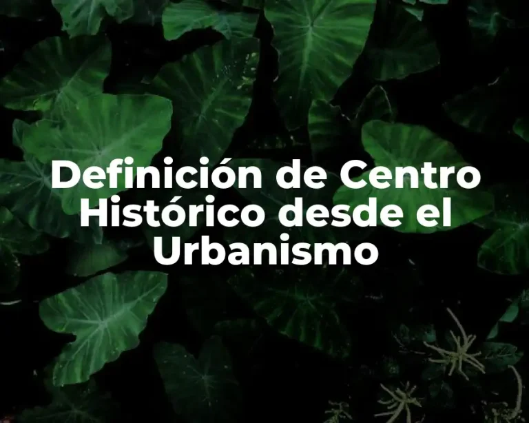 Definición de Centro Histórico desde el Urbanismo