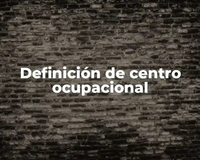 Definición de centro ocupacional