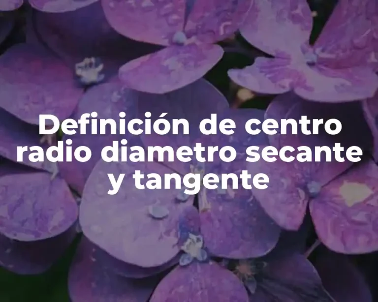 Definición de centro radio diametro secante y tangente