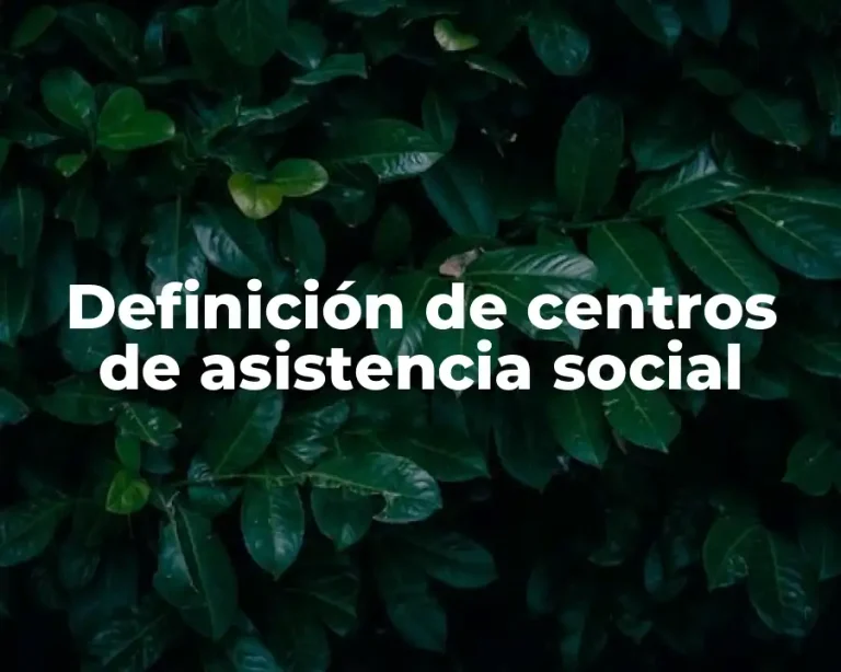 Definición de centros de asistencia social
