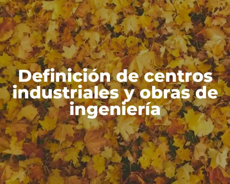 Definición de centros industriales y obras de ingeniería