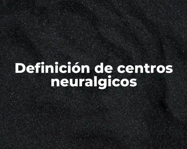 Definición de centros neuralgicos