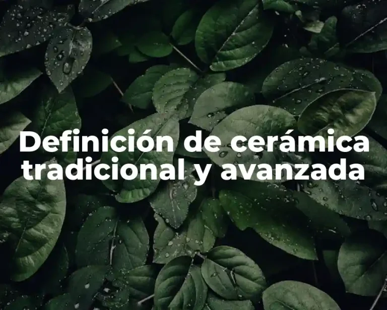 Definición de cerámica tradicional y avanzada