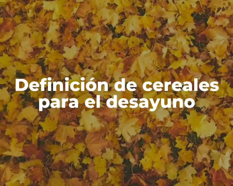Definición de cereales para el desayuno