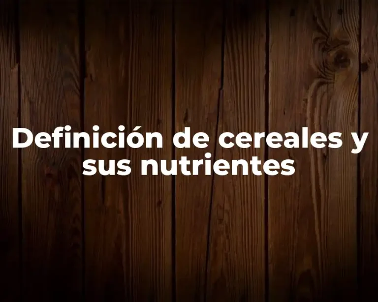 Definición de cereales y sus nutrientes