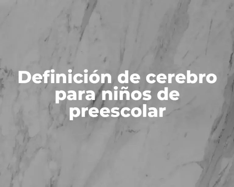Definición de cerebro para niños de preescolar