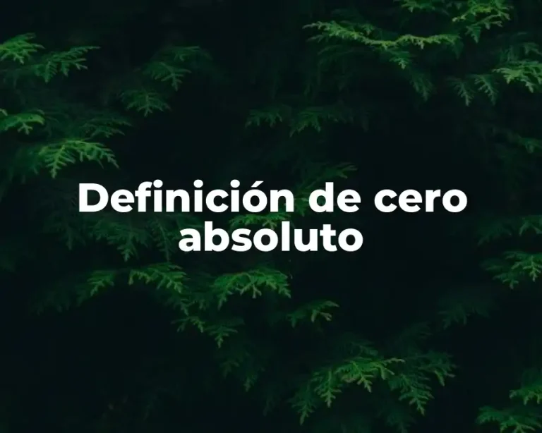 Definición de cero absoluto